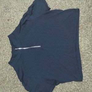 Navy Blue Crop Top